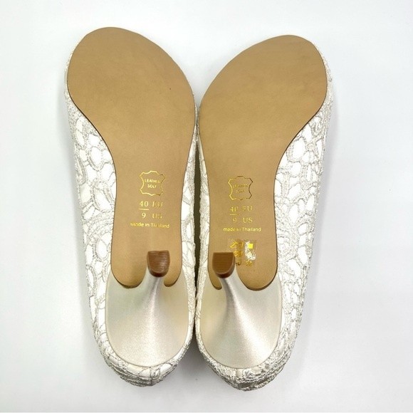 Paradox London Pink Women's Ivory White Lace Peep Toe Heels Pumps Shoes 9 - Picture 9 of 14